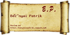 Bányai Patrik névjegykártya